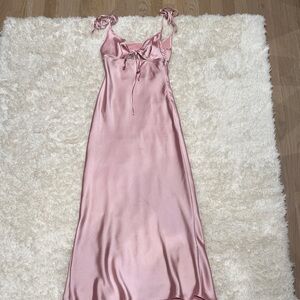 Zara Pink Satin Maxi Dress